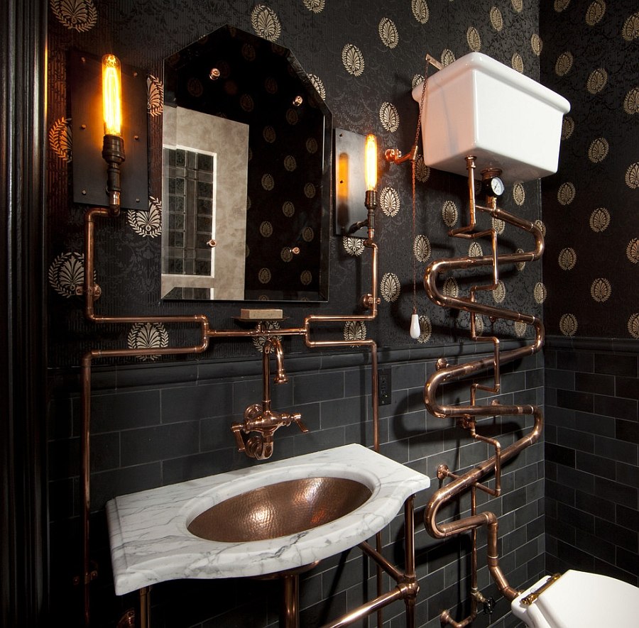 Steampunk-bathroom-with-a-dark-backdrop-and-copper-fixtures.jpg