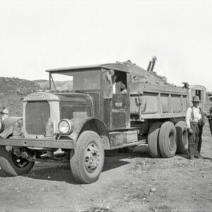 Fageol Dump Truck At Construction Site