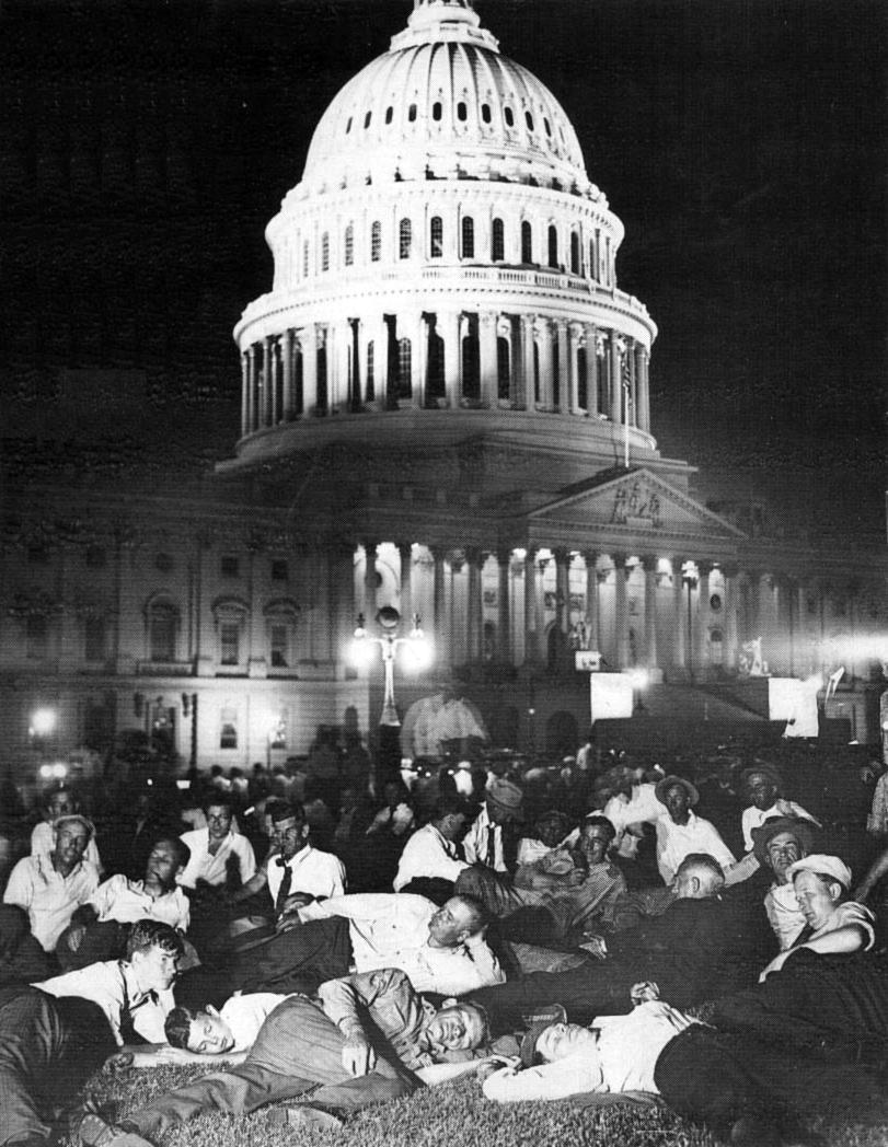 Bonus Army encamped before Capitol 1932