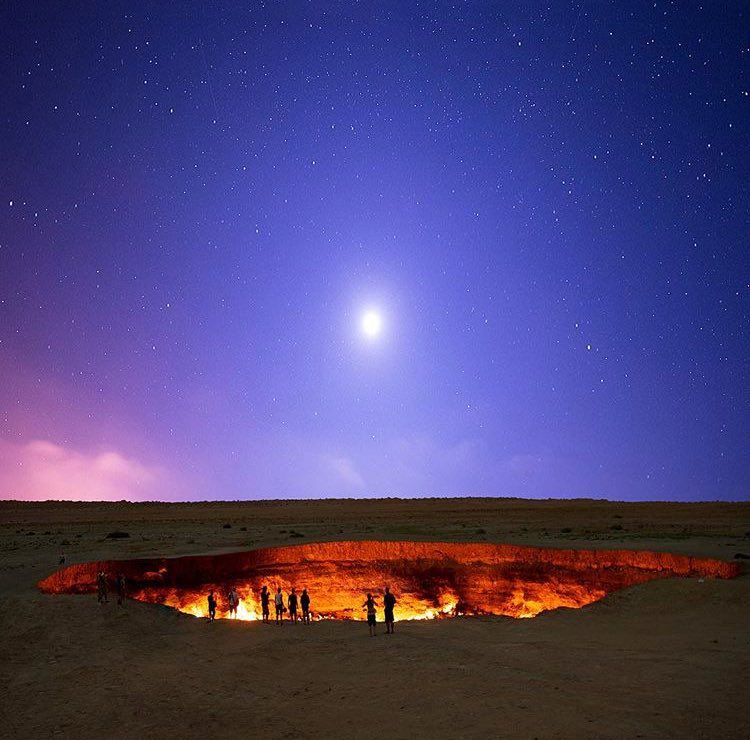 Darvaza gas crater in Turkmenistan.