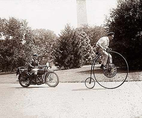 Old bicycle And motorcycle 1921