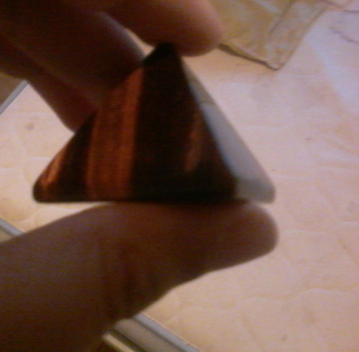 Red tiger's eye pyramid