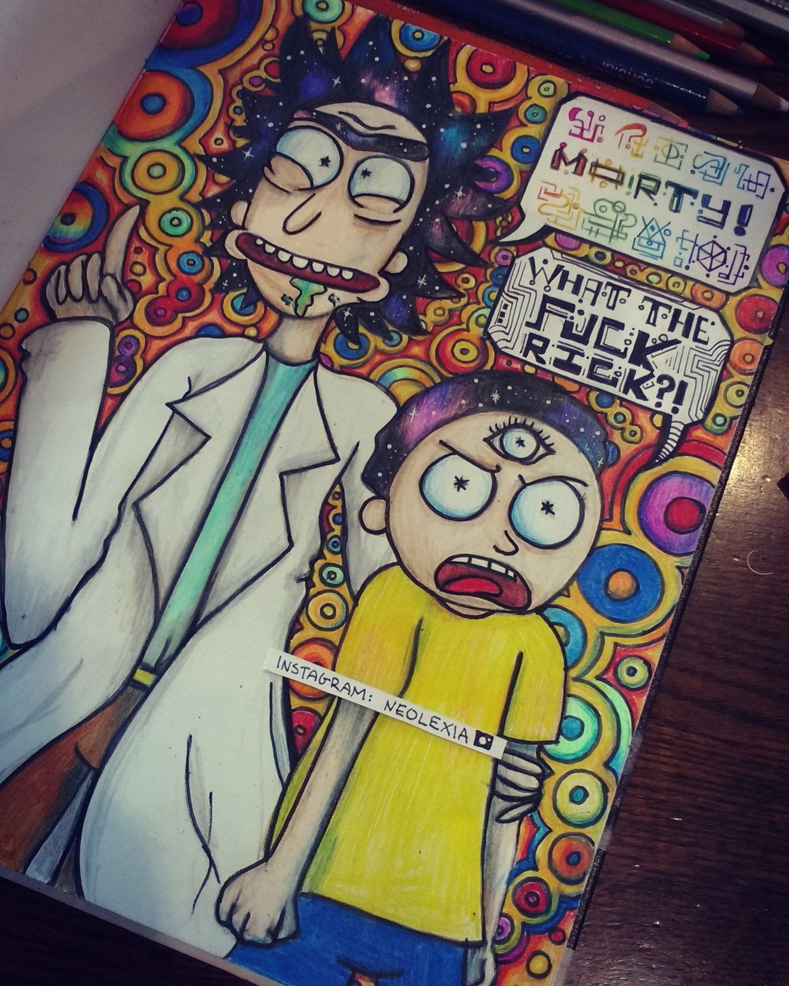 Check out my friend's trippy Rick and Morty art! : woahdude