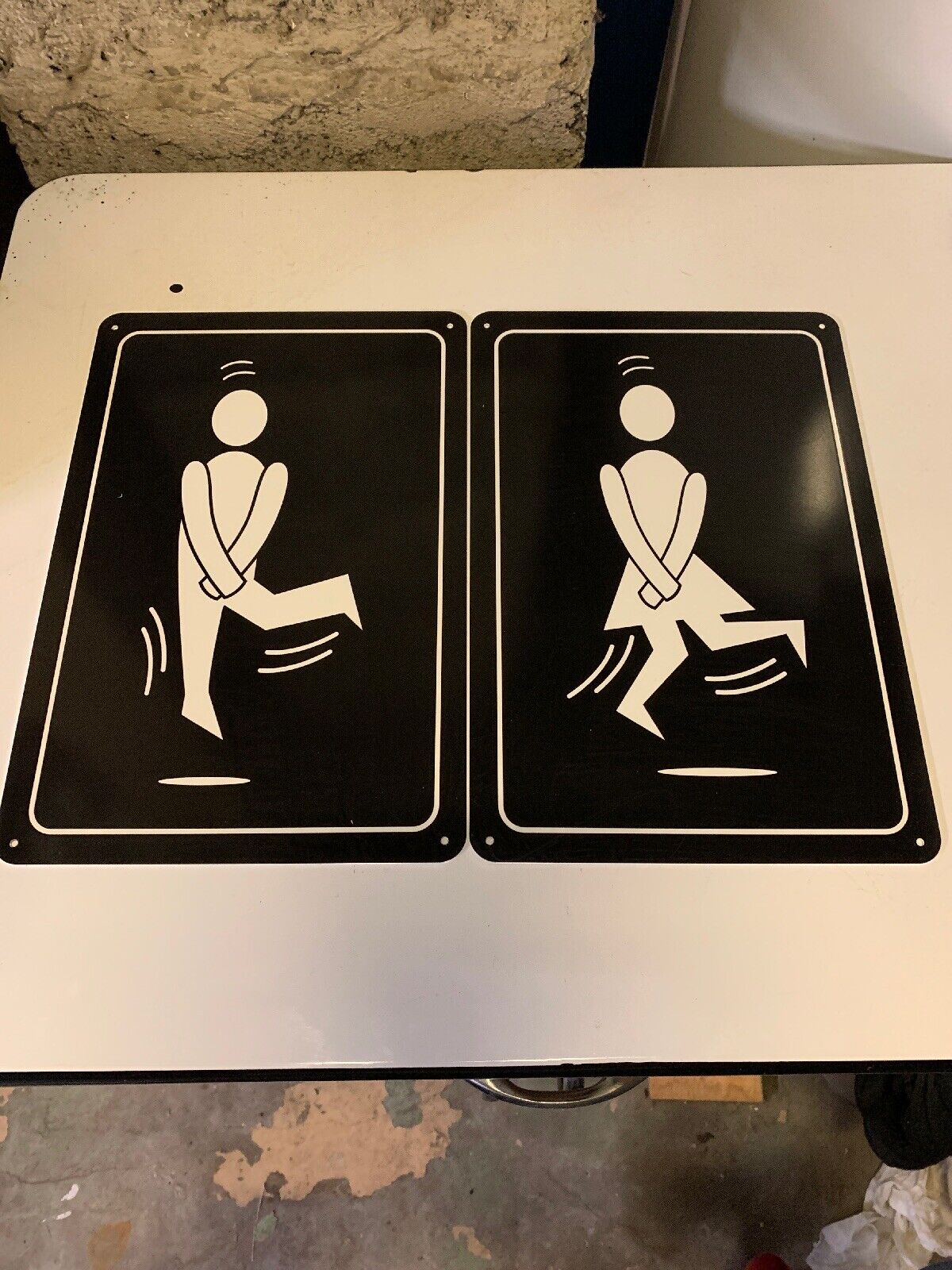 AUTHENTIC Jimmy John's Advertising NEW Mens & Womens Pee Dance Bathroom  Sign Set | eBay