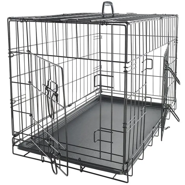 Durable Double-door Wire Dog Crate With Tray - Buy Dog Kennel,Dog Cage,Wire  Dog Crate Product on Alibaba.com