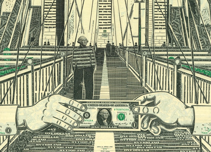 Single Dollar Bills Transformed Into Amazing Collages