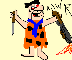 Barbarian clock wielding large hammer - Drawception