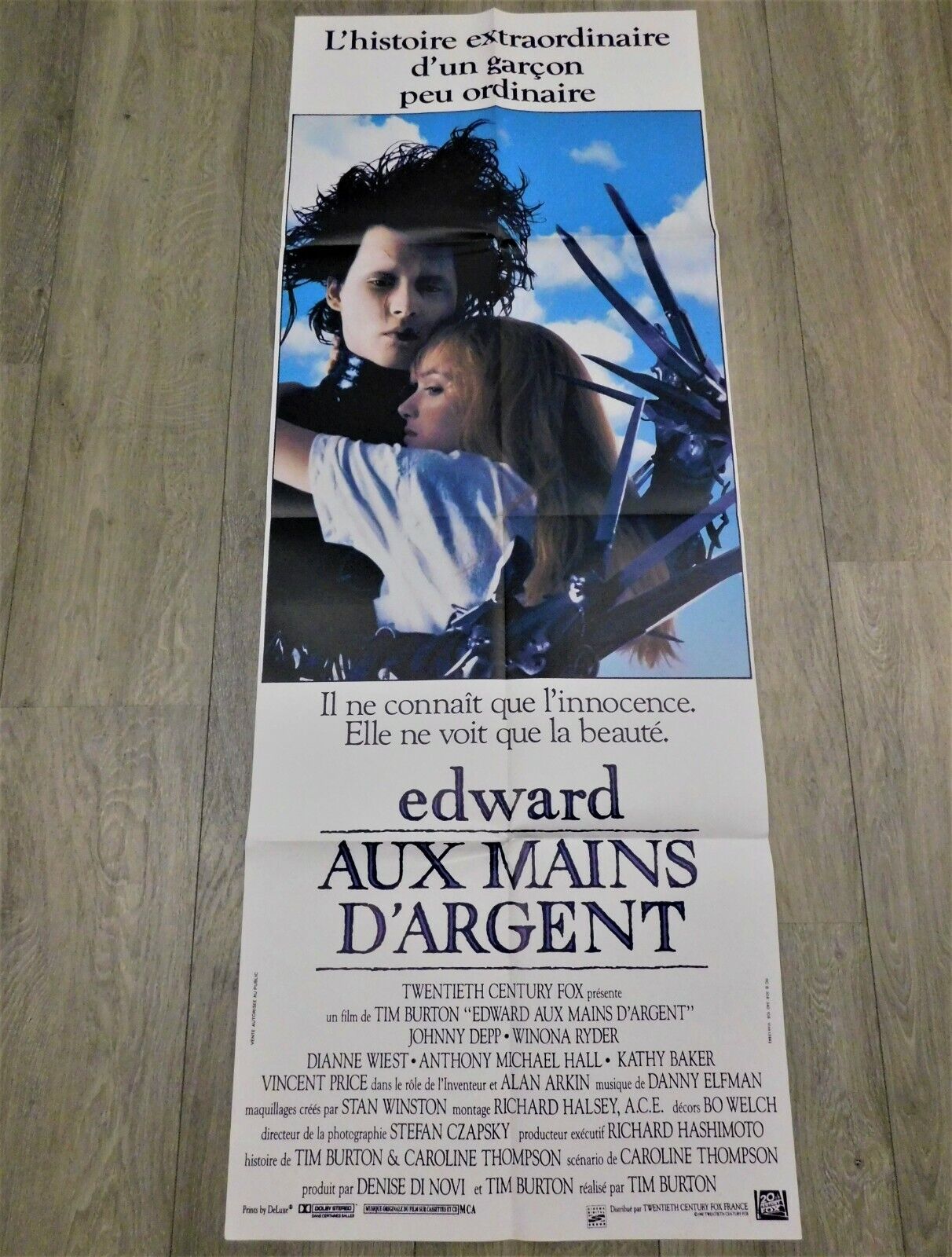 Edward Scissorhands French Movie Poster Original 23"63" 1990  Burton Depp | eBay