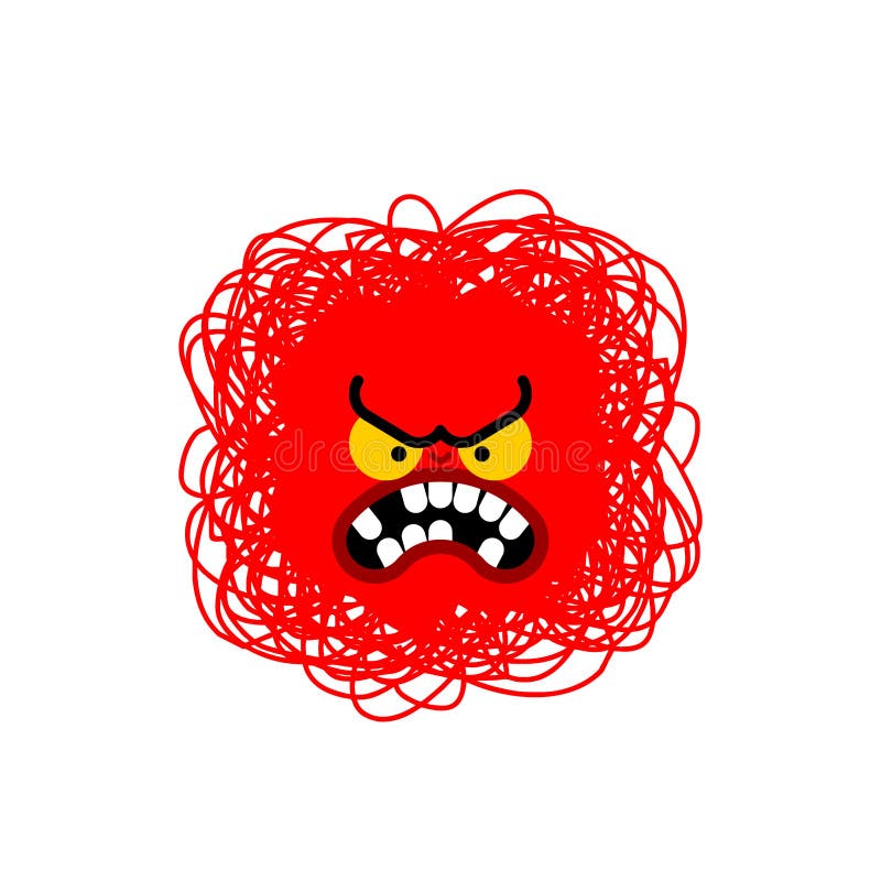 Anger red face. Evil sign stock vector. Illustration of face - 154764310