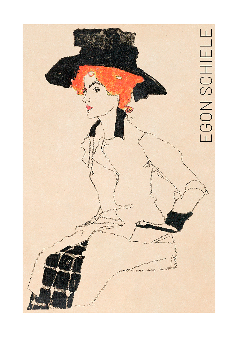 Portrait of a Woman (1910) by Egon Schiele art poster - artsyfartsy.eu