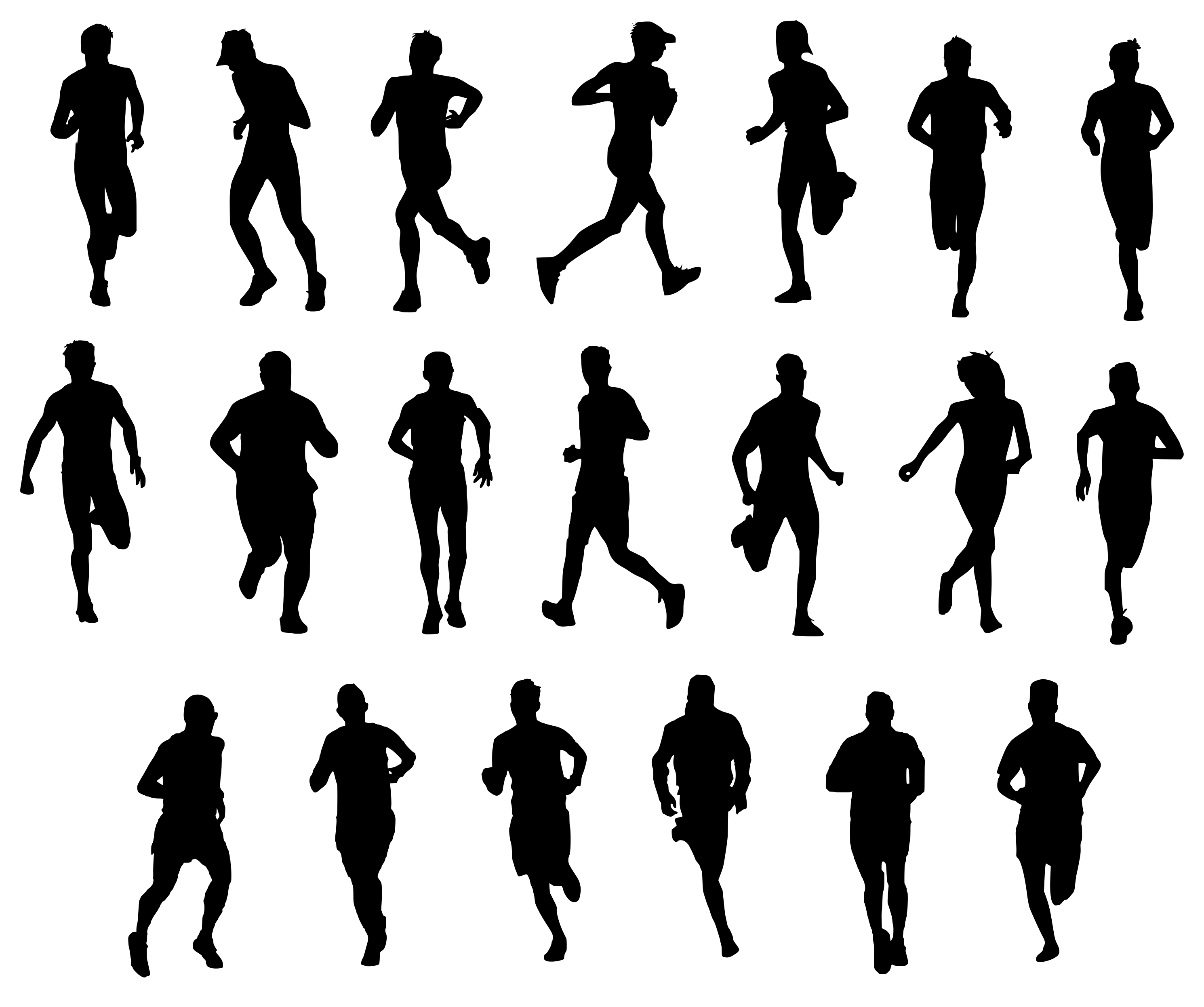 20 Man Running Silhouette (PNG Transparent) | OnlyGFX.com