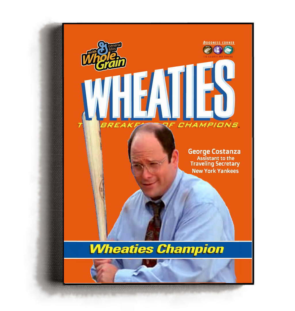 Framed George Costanza Seinfeld Yankees Wheaties Cereal Box Cover Parody |  eBay