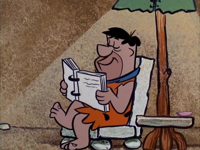 Fred reading a magazine | Animated cartoons, Cartoon tv shows, Hanna  barbera cartoons