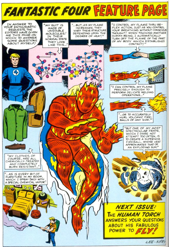 Human Torch Feature Page by Jack kirby | Human torch, Comic book panels,  Marvel comic universe