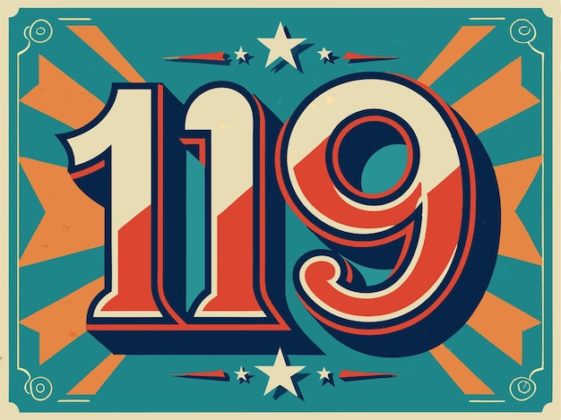 A poster with the number 119 on it | Premium AI-generated vector