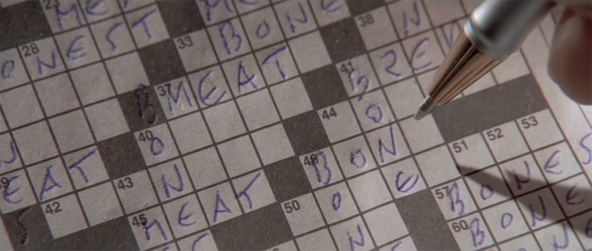 Evan Birnholz on Twitter: I watched American Psycho for the first time  last night and my most valuable insight is that the crossword that Patrick  Bateman was solving where he wrote MEAT