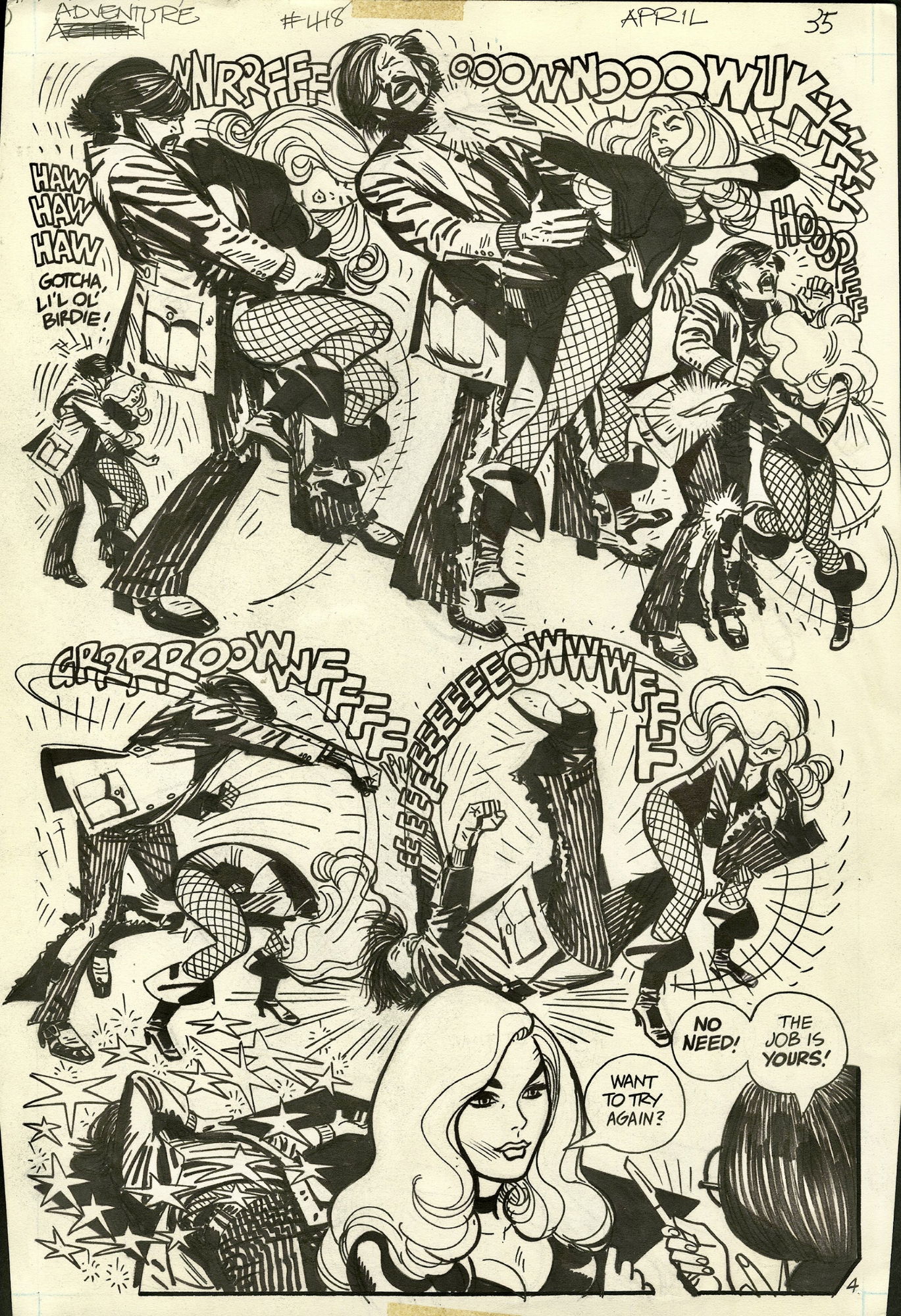 Alex Toth - Adventure #418 page 4 - Black Canary (1972), in Mark  Tomlinson's Toth , Alex Comic Art Gallery Room